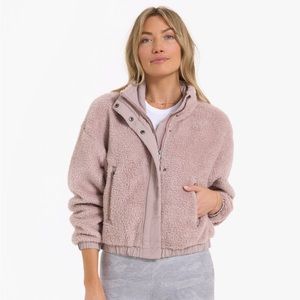 Vuori pale pink cozy sherpa jacket